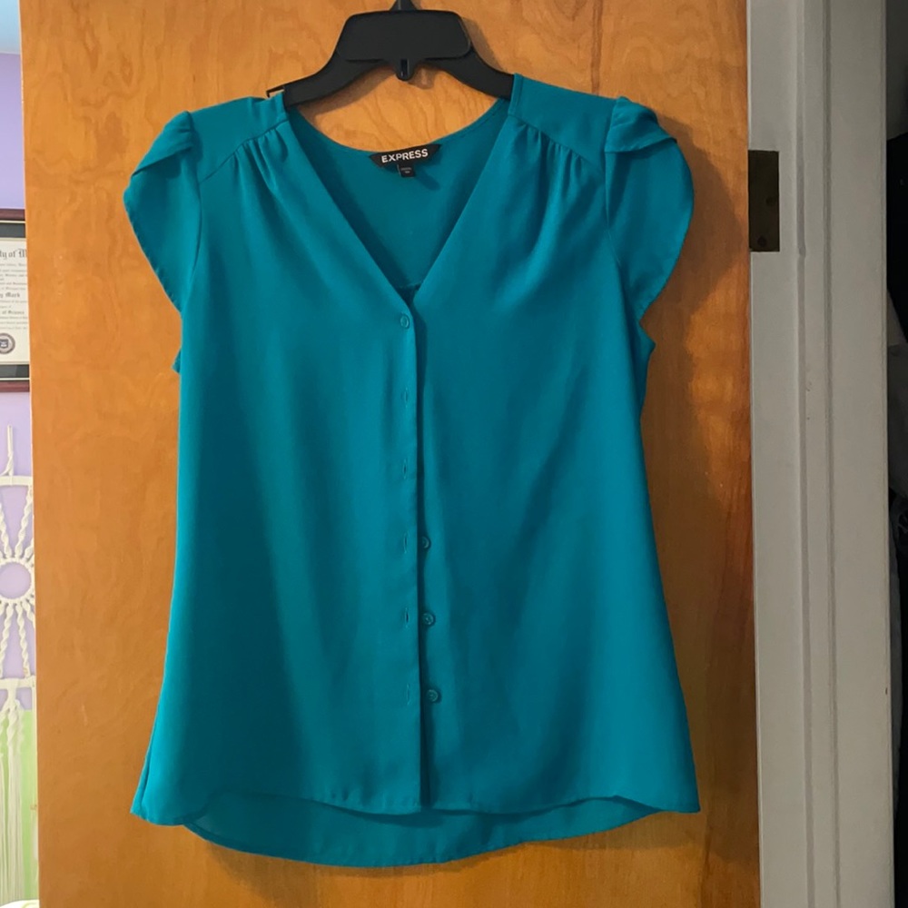 Express teal blouse
